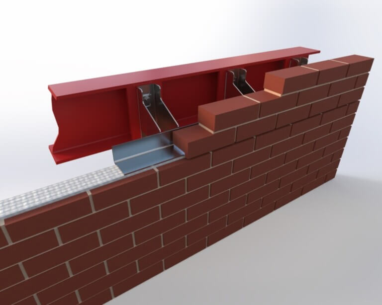 FMS Masonry Support installed to steel beam